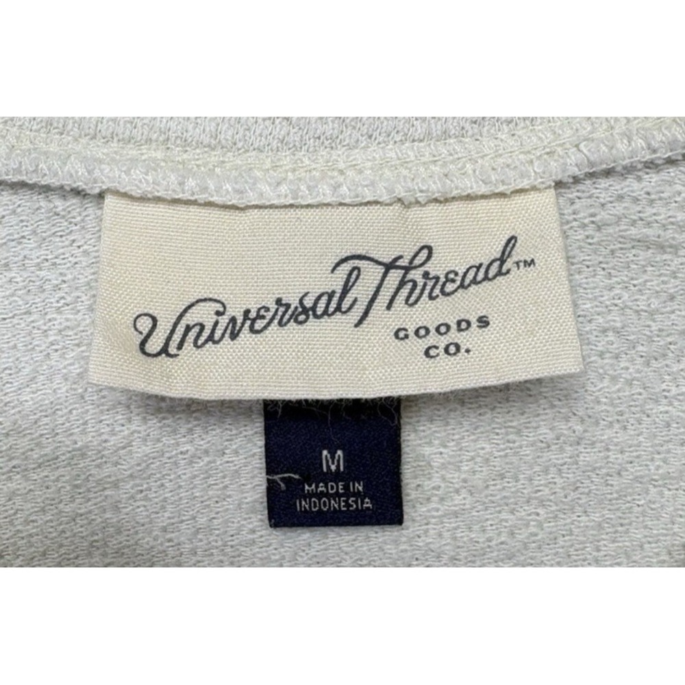 Universal Thread Womens Medium Short Sleeve Top Boxy Terry Cloth Ivory Lagenlook - Picture 4 of 8